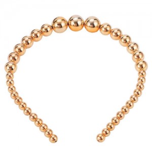 Pearl Fashion Bridal Style Women Hair Hoop - Golden