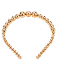 Pearl Fashion Bridal Style Women Hair Hoop - Golden