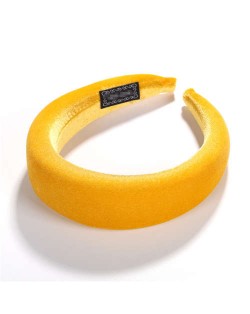 High Fashion Solid Color Velvet Women Hair Hoop - Yellow