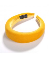 High Fashion Solid Color Velvet Women Hair Hoop - Yellow