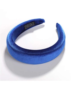 High Fashion Solid Color Velvet Women Hair Hoop - Blue
