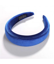 High Fashion Solid Color Velvet Women Hair Hoop - Blue