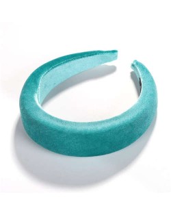 High Fashion Solid Color Velvet Women Hair Hoop - Teal