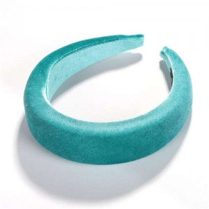 High Fashion Solid Color Velvet Women Hair Hoop - Teal