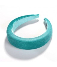 High Fashion Solid Color Velvet Women Hair Hoop - Teal