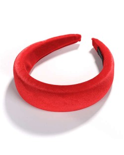 High Fashion Solid Color Velvet Women Hair Hoop - Red