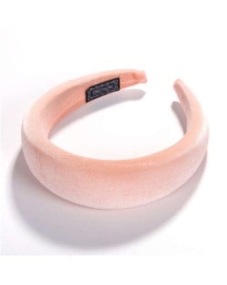 High Fashion Solid Color Velvet Women Hair Hoop - Pink