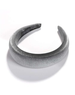 High Fashion Solid Color Velvet Women Hair Hoop - Gray