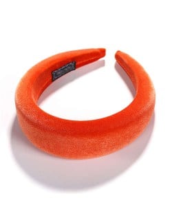 High Fashion Solid Color Velvet Women Hair Hoop - Orange