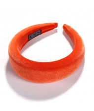 High Fashion Solid Color Velvet Women Hair Hoop - Orange