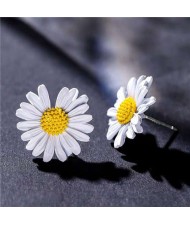 Graceful Daisy Design Korean Fashion Women Earrings - White