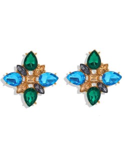 Acrylic Flower Pattern High Fashion Women Earrings - Green