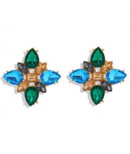 Acrylic Flower Pattern High Fashion Women Earrings - Green