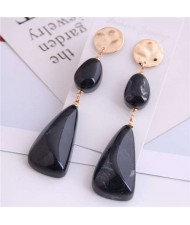 Resin Waterdrops Cluster Design High Fashion Costume Earrings - Black