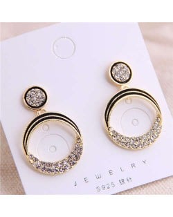 Shining Hoop Design Korean Fashion Women Alloy Earrings