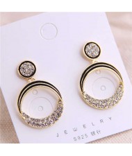 Shining Hoop Design Korean Fashion Women Alloy Earrings