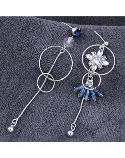 Star and Hoops Pendants Asymmetric Design Dangling Fashion Women Earrings 