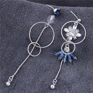 Star and Hoops Pendants Asymmetric Design Dangling Fashion Women Earrings 