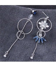 Star and Hoops Pendants Asymmetric Design Dangling Fashion Women Earrings 