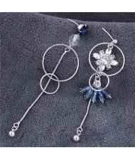 Star and Hoops Pendants Asymmetric Design Dangling Fashion Women Earrings