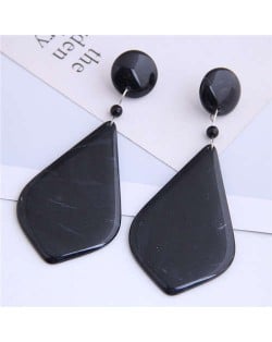 Resin Waterdrop Inspired High Fashion Women Costume Earrings - Black