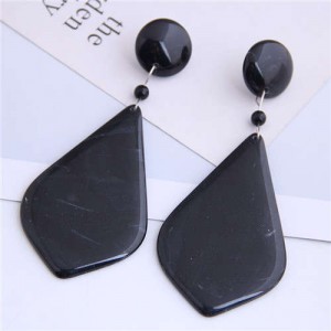 Resin Waterdrop Inspired High Fashion Women Costume Earrings - Black