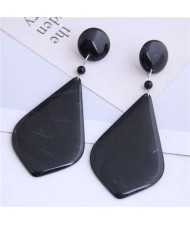 Resin Waterdrop Inspired High Fashion Women Costume Earrings - Black