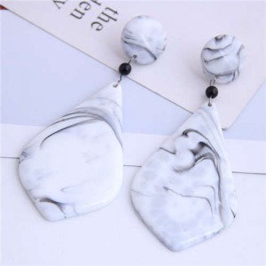Resin Waterdrop Inspired High Fashion Women Costume Earrings - White