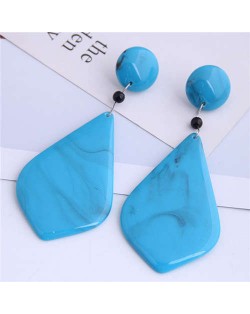 Resin Waterdrop Inspired High Fashion Women Costume Earrings - Blue