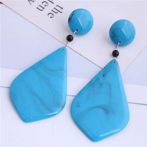 Resin Waterdrop Inspired High Fashion Women Costume Earrings - Blue