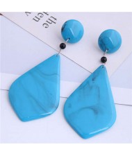 Resin Waterdrop Inspired High Fashion Women Costume Earrings - Blue