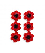 Beads Weaving Tiny Flowers Cluster Design Bohemian Fashion Women Earrings