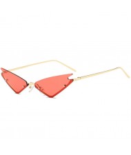 7 Colors Available Triangle Shape Cat Eye Design High Fashion Women Sunglasses