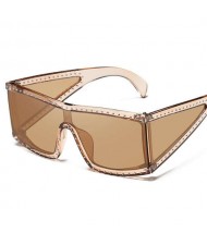 8 Colors Available Rivets Decorated Bold Style Punk Fashion Design Sunglasses