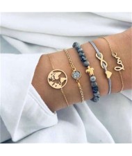 Mixed Elements Love High Fashion Women Bracelets Combo