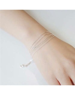 Slim Style Five Layers White Copper Korean Fashion Women Bracelet