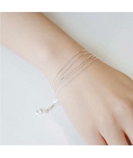 Slim Style Five Layers White Copper Korean Fashion Women Bracelet