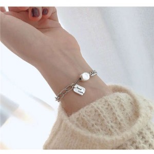 Vintage Thai Fashion Good Luck Women White Copper Bracelet