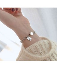 Vintage Thai Fashion Good Luck Women White Copper Bracelet