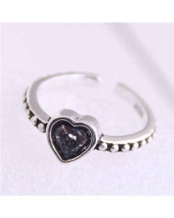 Vintage Fashion Heart Design Adjustable Size Copper Ring