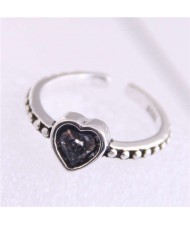 Vintage Fashion Heart Design Adjustable Size Copper Ring