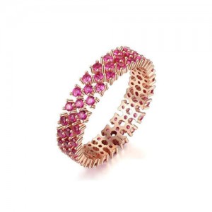 Ruby Inlaid High Fashion Delicate 925 Sterling Silver Women Ring