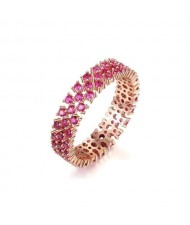 Ruby Inlaid High Fashion Delicate 925 Sterling Silver Women Ring