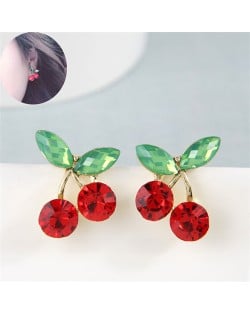 Cute Cherry Korean Fashion Women Alloy Earrings