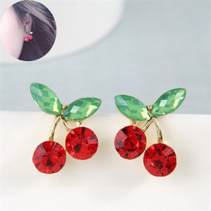 Cute Cherry Korean Fashion Women Alloy Earrings