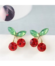 Cute Cherry Korean Fashion Women Alloy Earrings