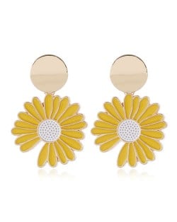 Daisy Design American Fashion Women Alloy Statement Earrings - Yellow