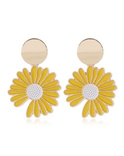 Daisy Design American Fashion Women Alloy Statement Earrings - Yellow