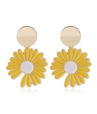 Daisy Design American Fashion Women Alloy Statement Earrings - Yellow