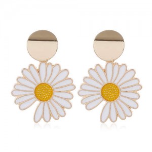 Daisy Design American Fashion Women Alloy Statement Earrings - White